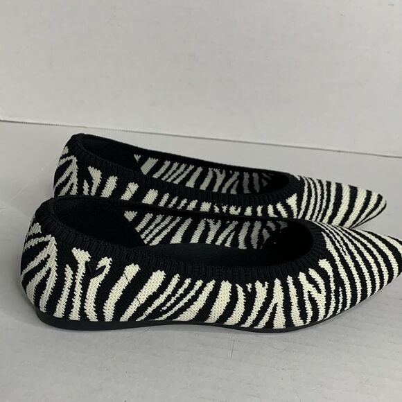 Vivaia Aria zebra print woven pointed toe ballet flats - Picture 5 of 13